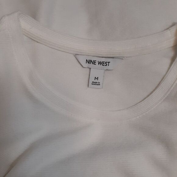 Nine West white puffy sleeve sweater - Picture 4 of 4